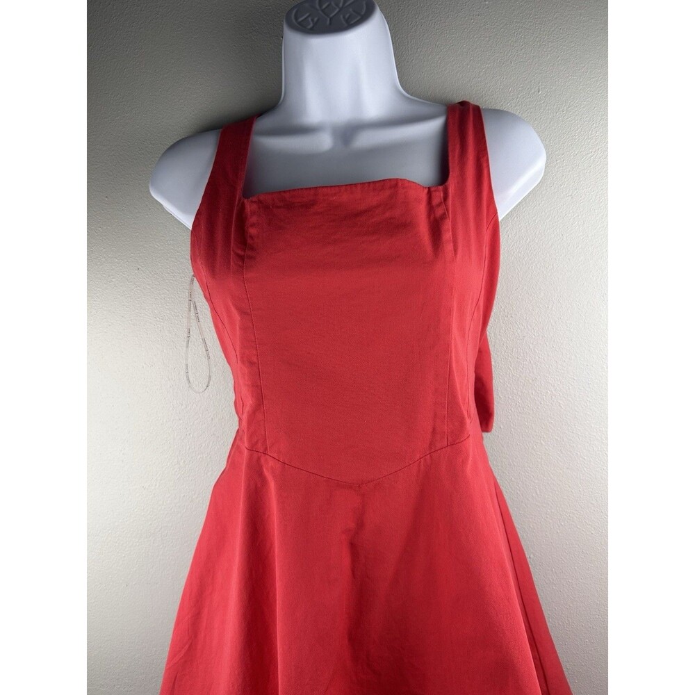 Rare London Red bow back Mini Dress Size 4 Flirty Skater - Picture 6 of 11